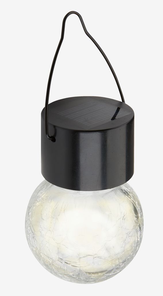 NATTERGAL solcellelampe Ø6xH14cm gjennomsiktig