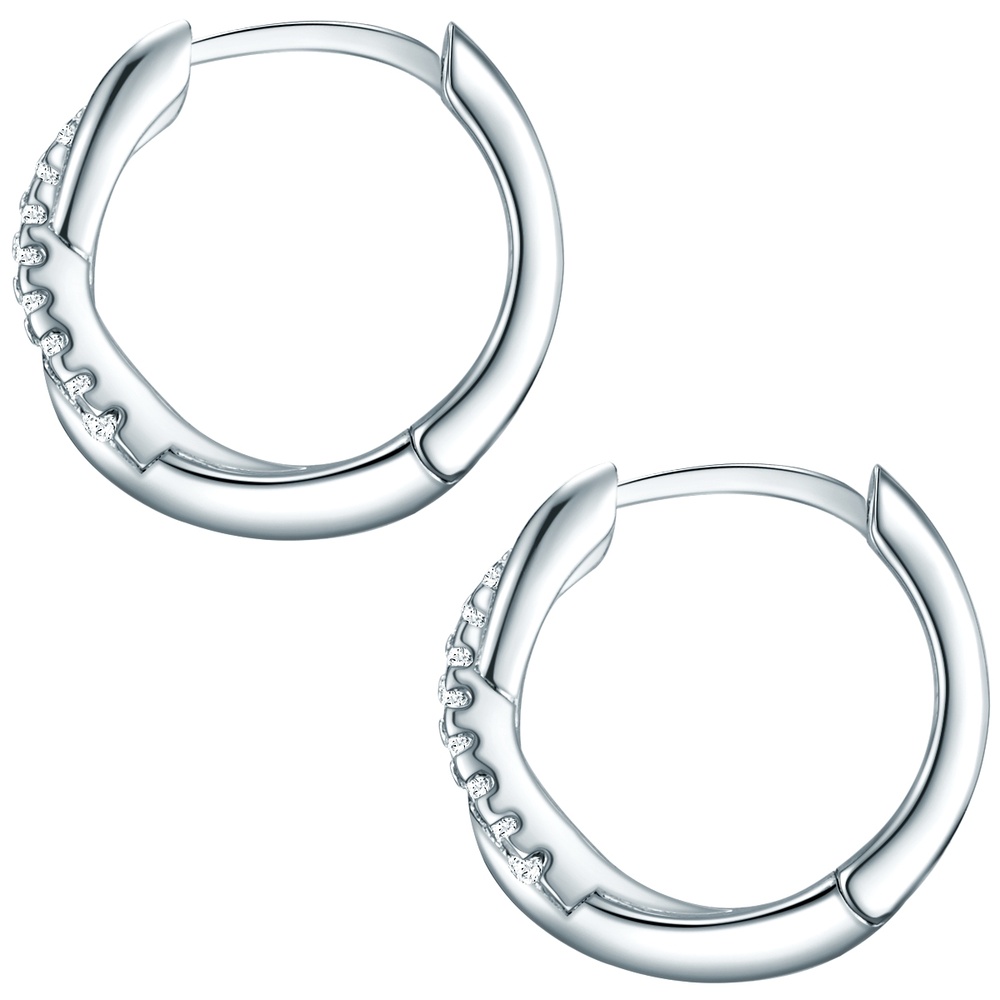Rafaela Donata Créoles en argent Argent sterling Oxyde de zirconium (CZ) en Argent Boucles d'oreilles