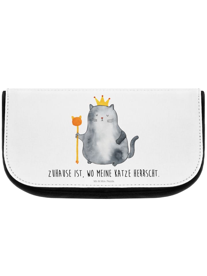 Mr. & Mrs. Panda Kosmetiktasche Katze König mit Spruch in Weiß günstig kaufen onesize