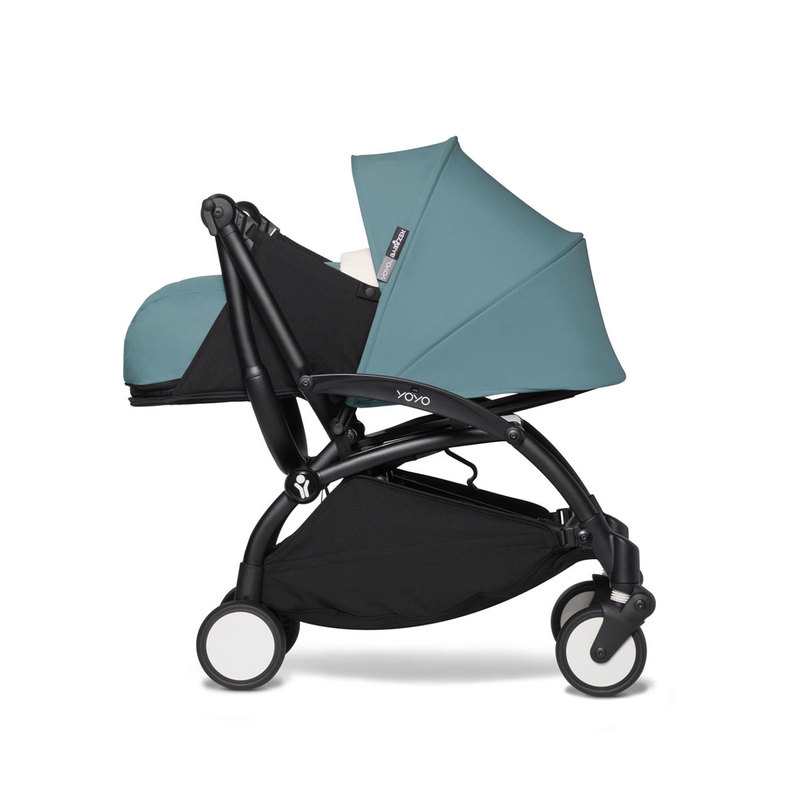 poussette Yoyo2 châssis noir et assise 0+ aqua Babyzen