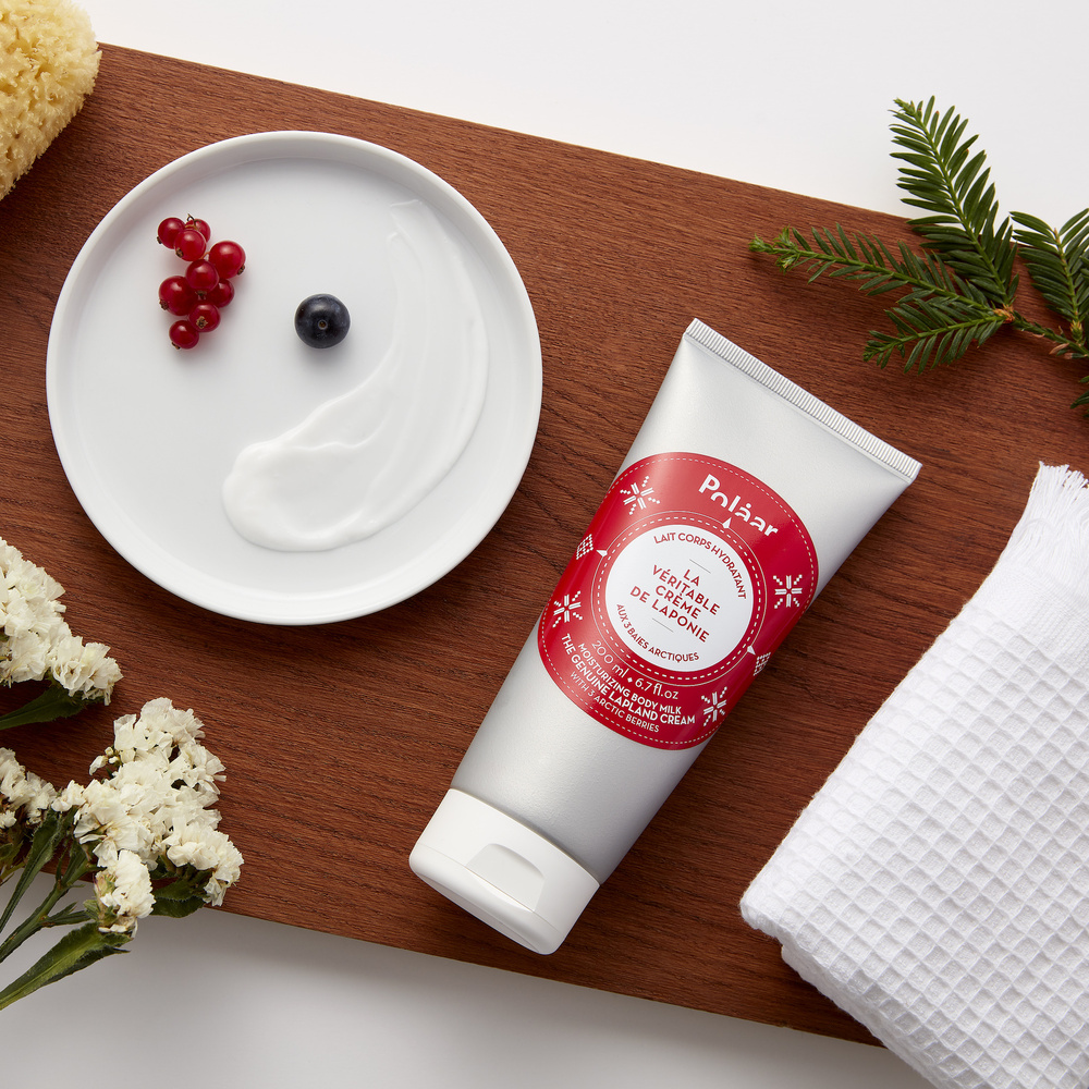 Polaar La Véritable Crème de Laponie Lait Corps Hydratant aux 3 Baies Arctiques