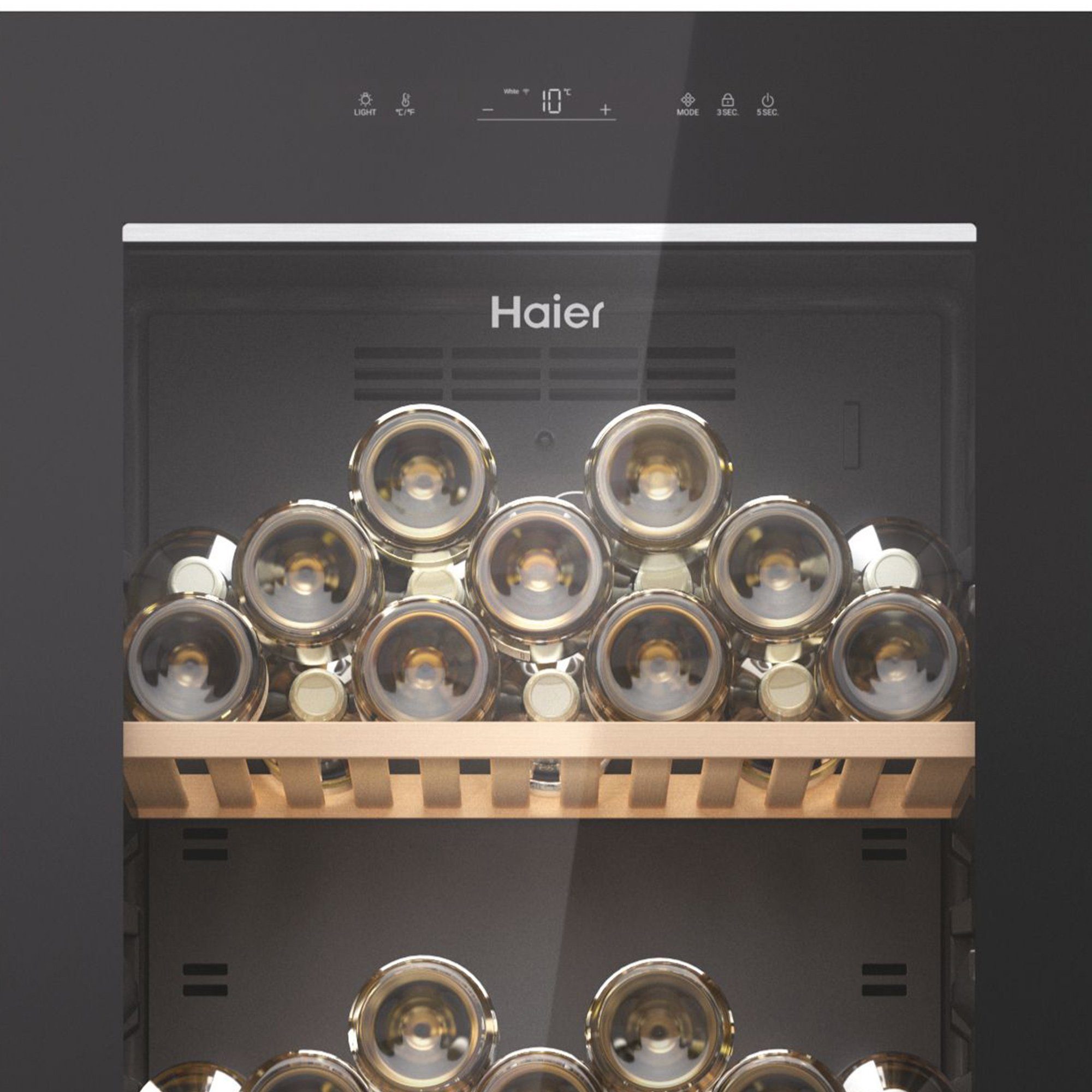 Haier Weinkühlschrank HWS247GGU1, für 247 Standardflaschen á 0,75l,Wifi und hOn App, Mono Zone, für 247 Flaschen, 3D LED