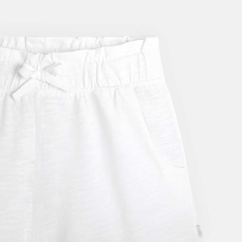 Short en jersey uni blanc fille