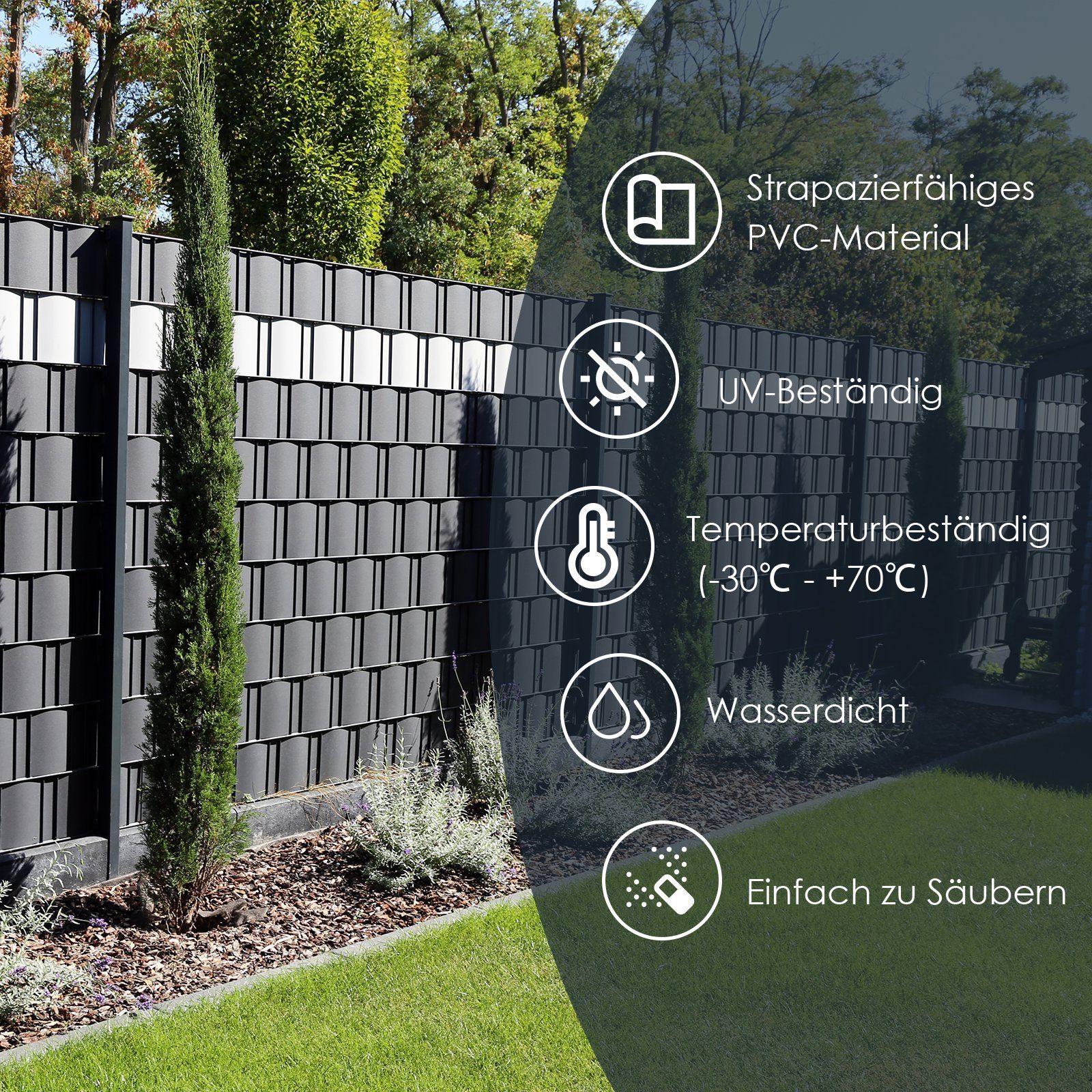 Femor Sichtschutzstreifen PVC Sichtschutzstreifen Für Doppelstabmatten