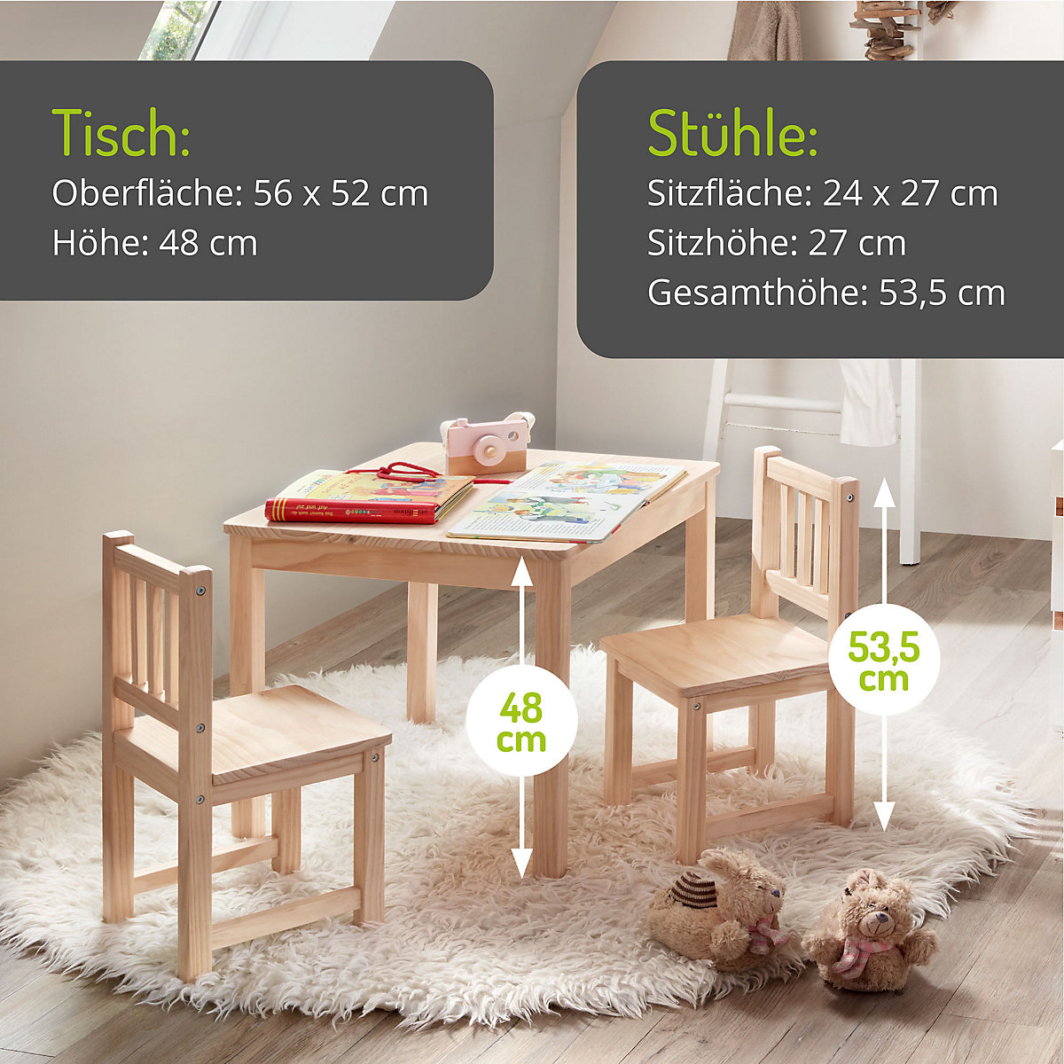 Kindersitzgruppe Amy Naturbelassen
