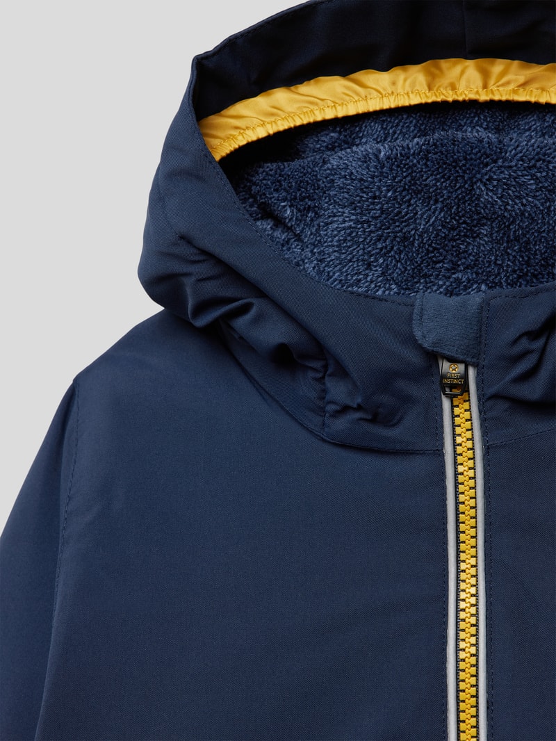 Funktionsjacke mit Kapuze in marineblau