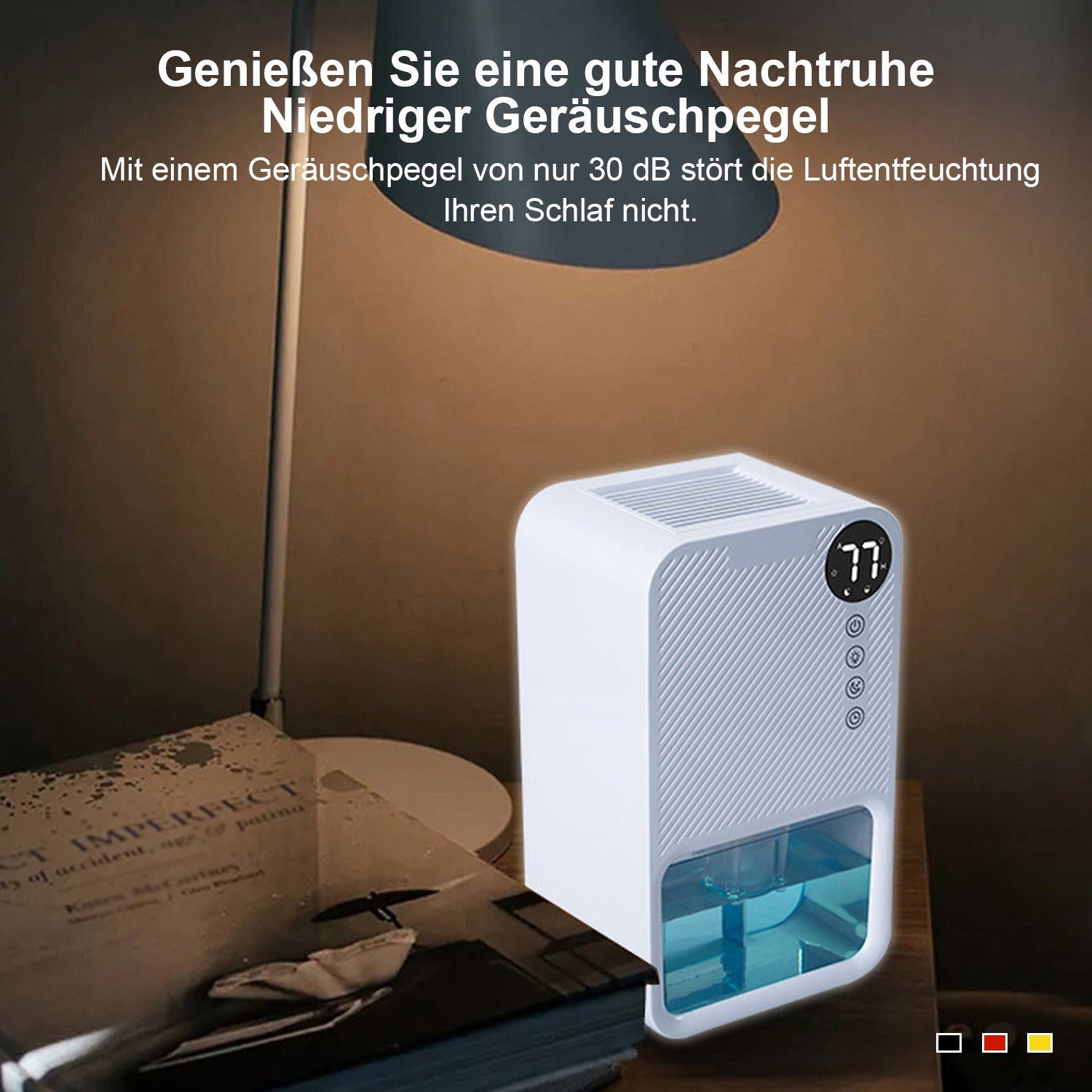 MAGICSHE Luftreiniger 1100ml Kleiner Luftentfeuchter, Schlafmodus, für 20 m² Räume, für Büros/Schlafzimmer/Badezimmer