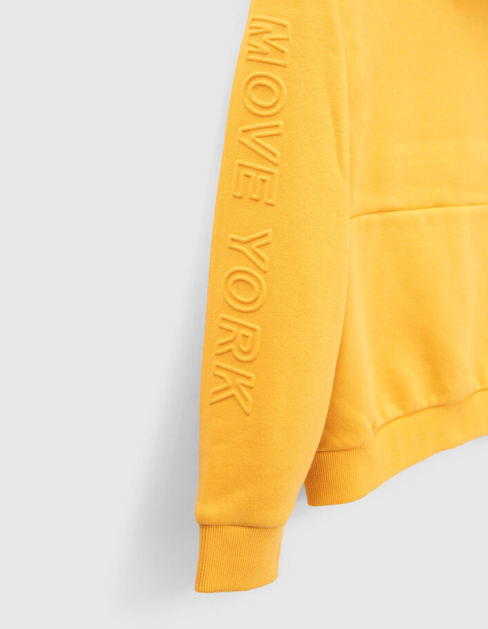Cardigan jaune message embossé manche garçon