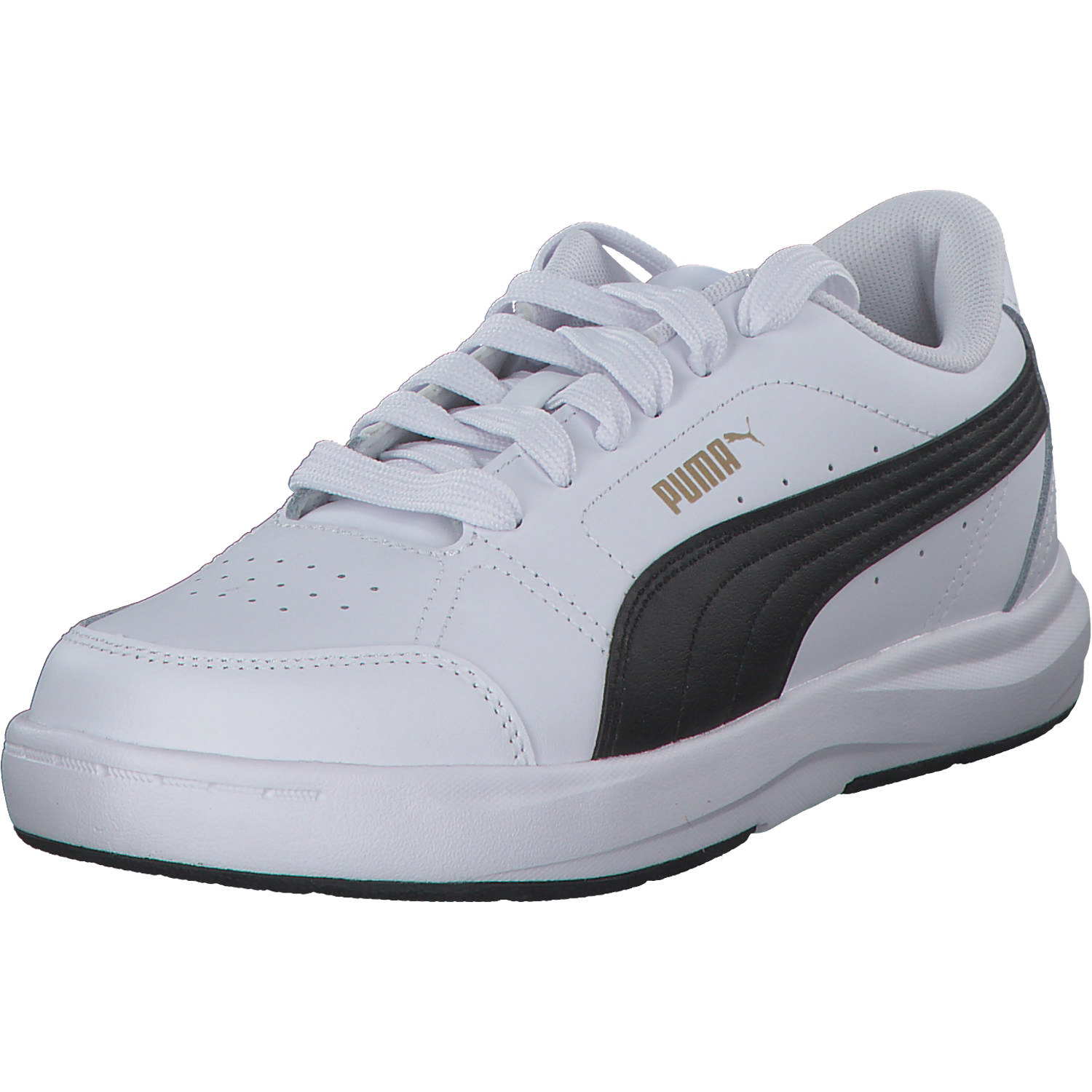 Puma Evolve Court Jr. 389144, Schnürschuhe, puma white/puma black/puma gol