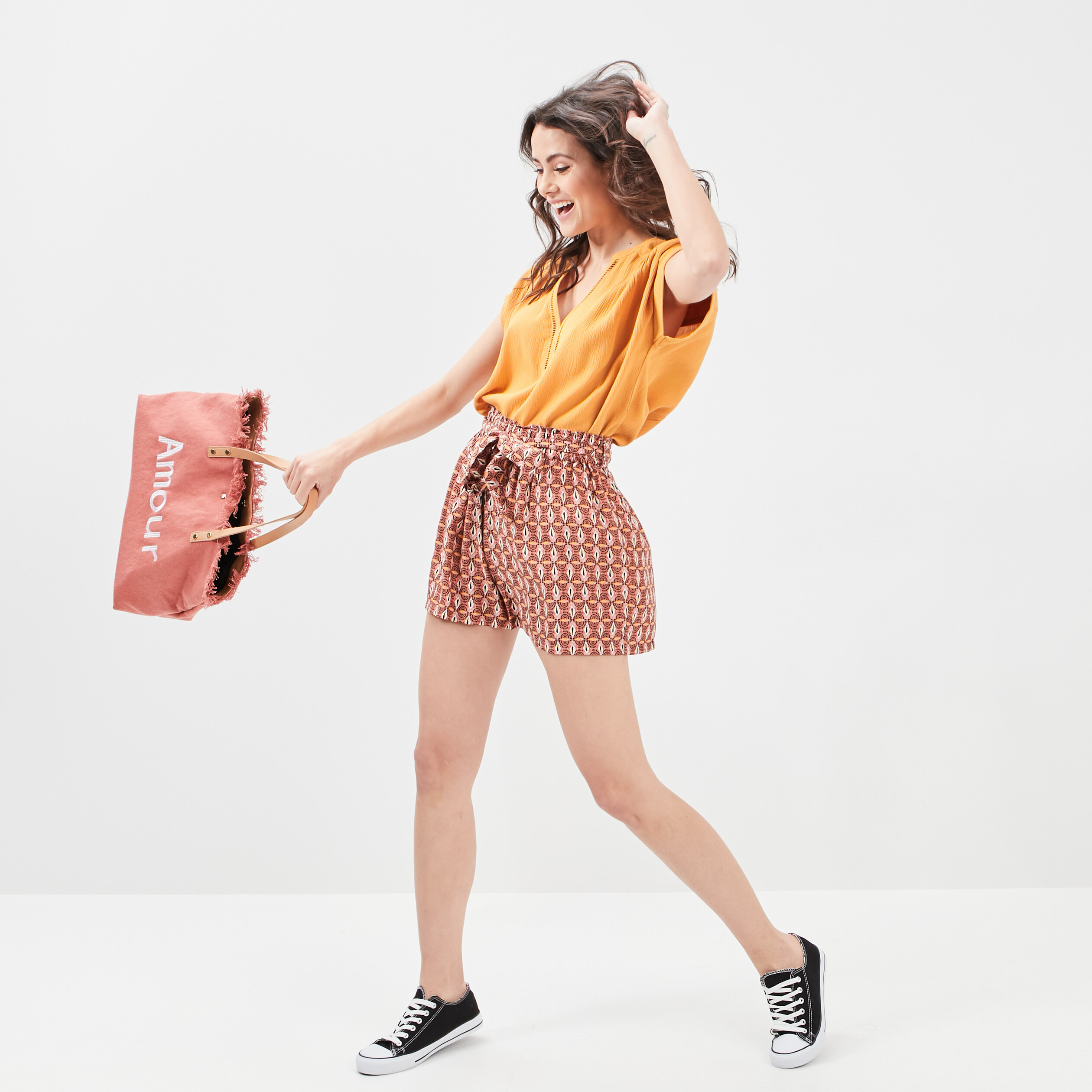 Short ample fluide vieux rose femme | La Halle