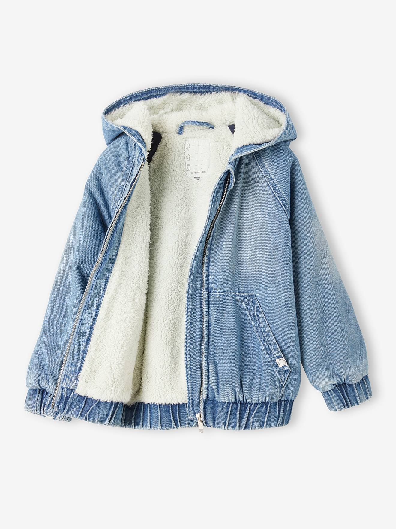 Vertbaudet Jungen Jeansjacke mit Kuschelfutter - double stone