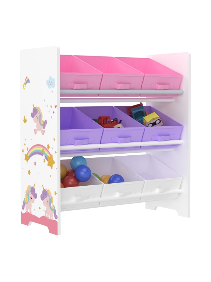 en.casa Kinderregal Boiro in Lila Rosa (H)59.5cm (B)62cm (T)29.5cm günstig kaufen onesize