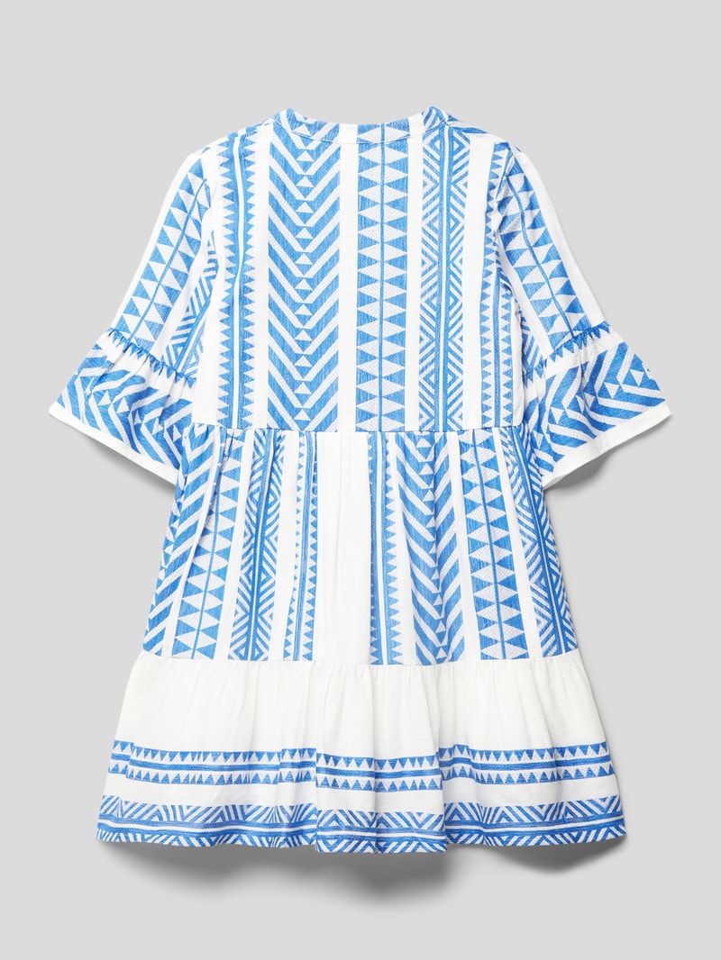 Kleid mit Allover-Muster in blau