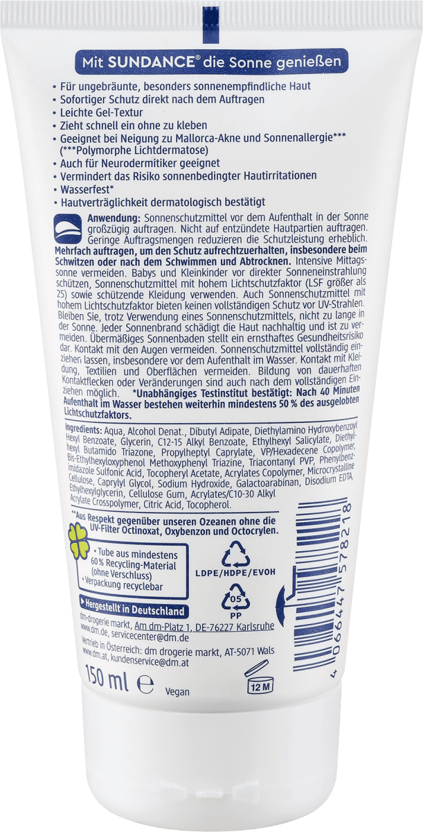 Sonnencreme Gel, MED ultra sensitiv, LSF 50+, 150 ml