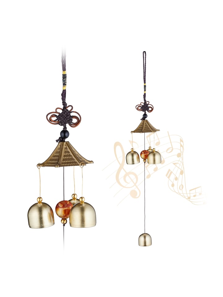 relaxdays 2 x Windspiel in Gold/ Schwarz günstig kaufen onesize