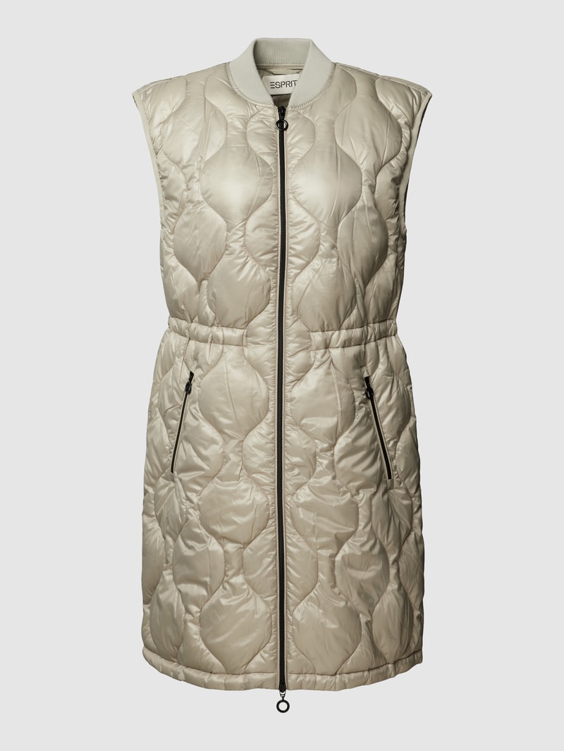 Steppweste mit Strukturmuster in beige