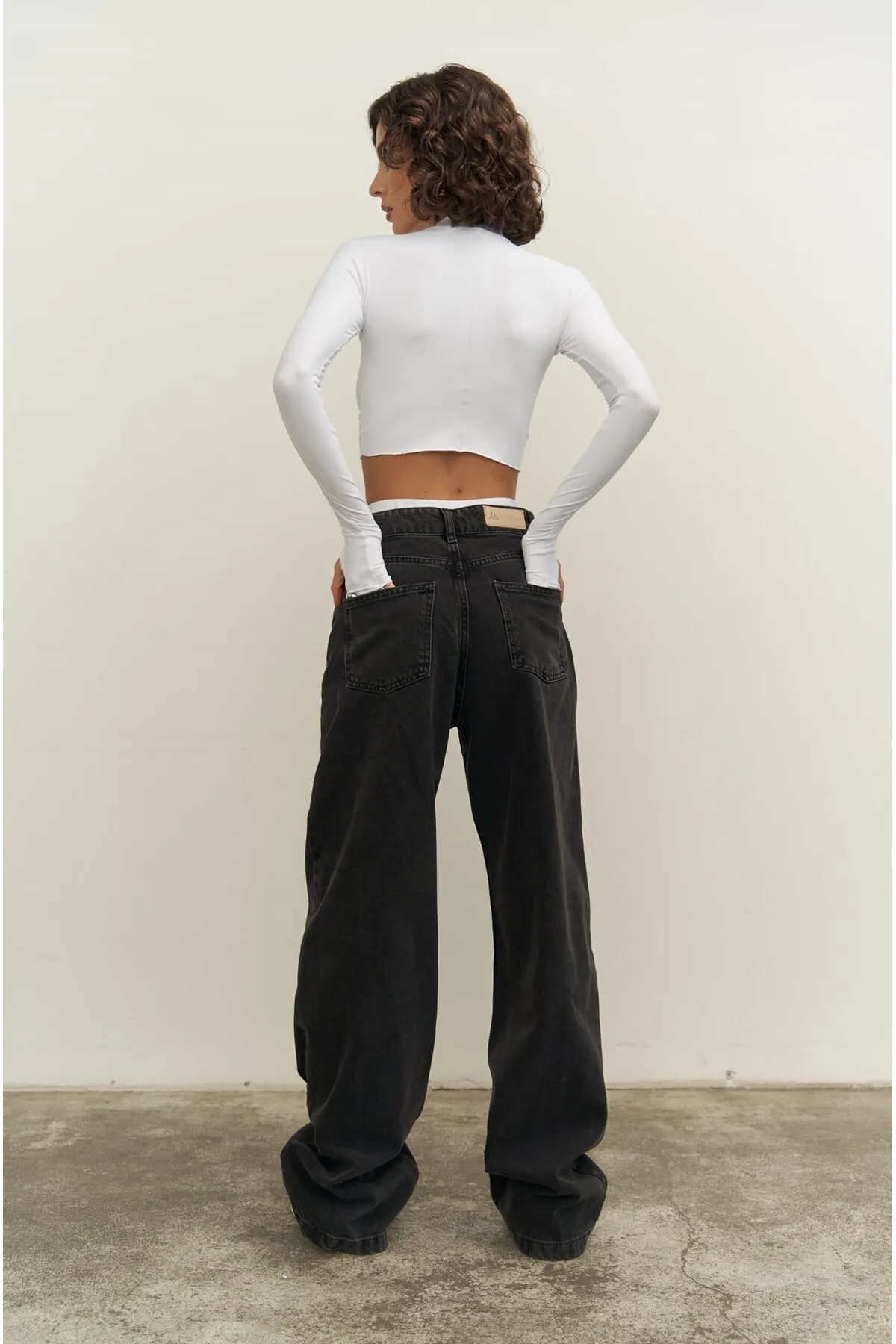 MAİ COLLECTİON  Drew schwarze Jeanshose