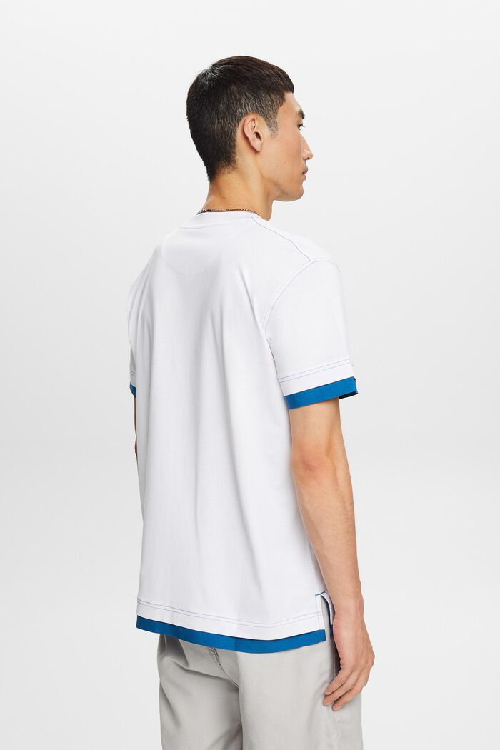 Rundhals-T-Shirt im Lagenlook, 100 % Baumwolle