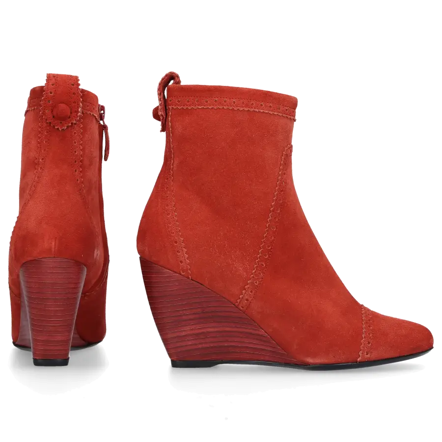 Balenciaga - Stiefeletten Kalbsleder Veloursleder Lochmuster orange - orange