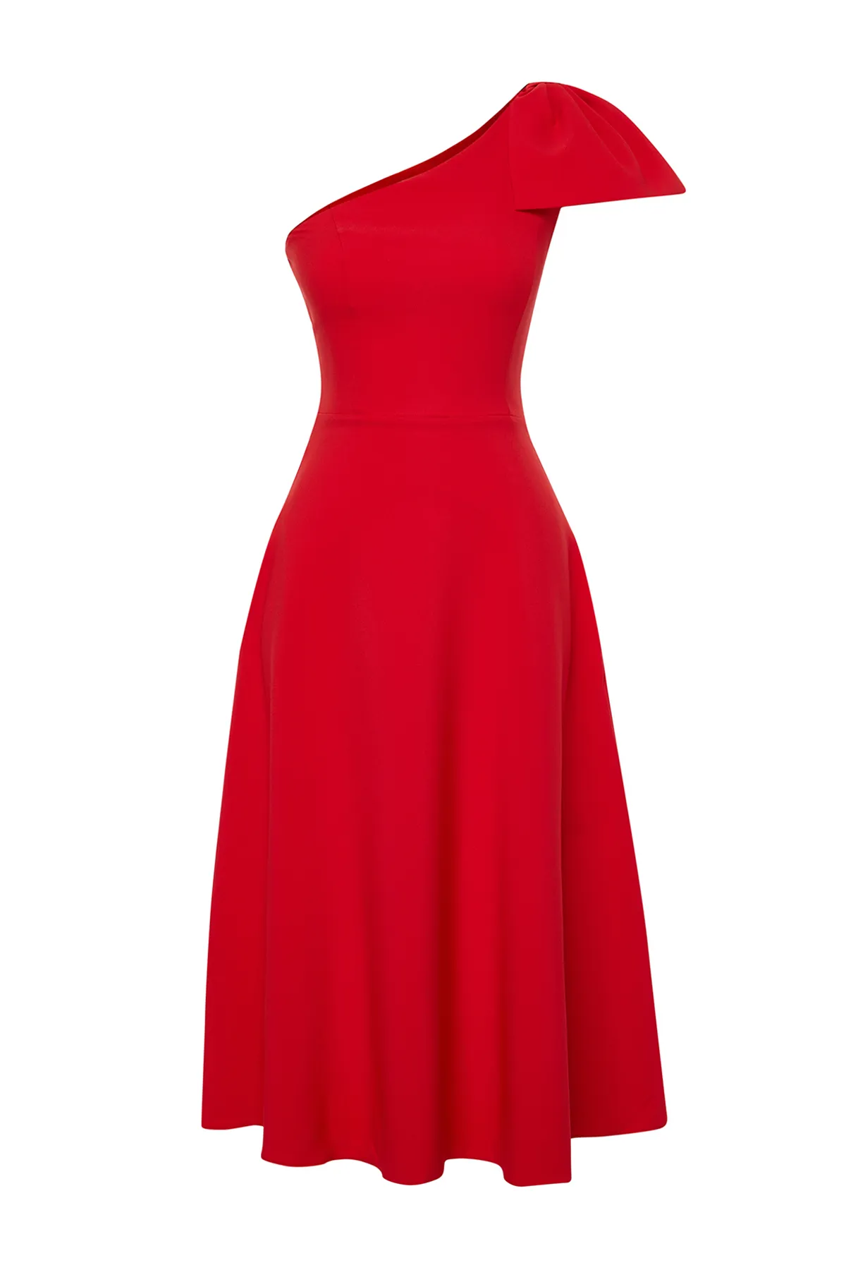 Trendyol Collection  Stilvolles rotes Abendkleid mit Schleifendetail