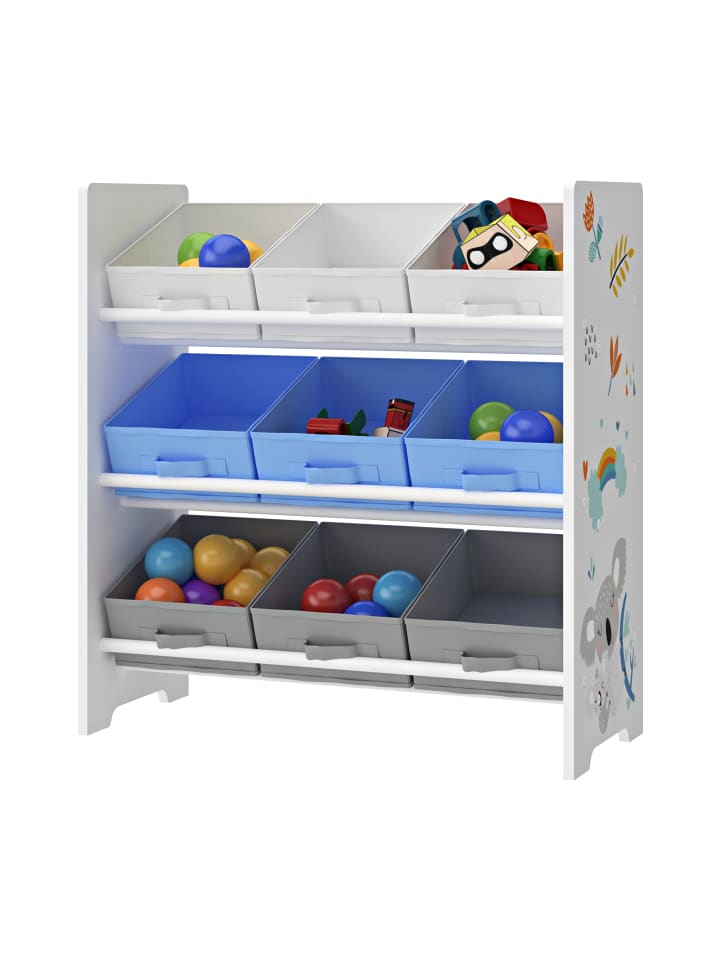 en.casa Kinderregal Boiro in Blau (H)59.5cm (B)62cm (T)29.5cm günstig kaufen onesize