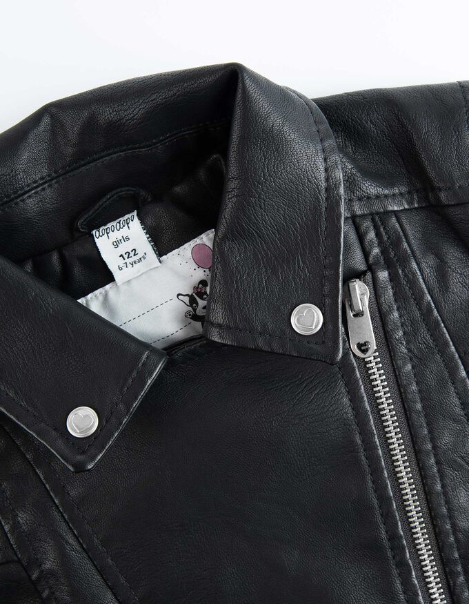 Bikerjacke - Lederoptik