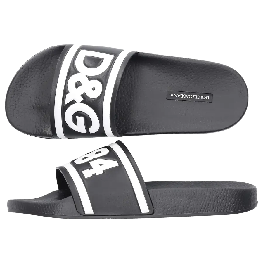 Dolce & Gabbana - Sandalen SAINT BARTH Leder schwarz Logo - schwarz