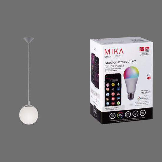 JUST LIGHT JUST LIGHT. Pendelleuchte mit MIKA Leuchtmittel 1xE27/10Watt/2700-5000K, Ø20cm,  IP20, Stahl