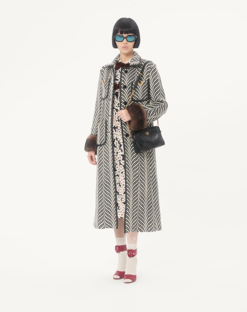 Valentino Garavani Panthea Lille Chevron Nappa Skuldertaske