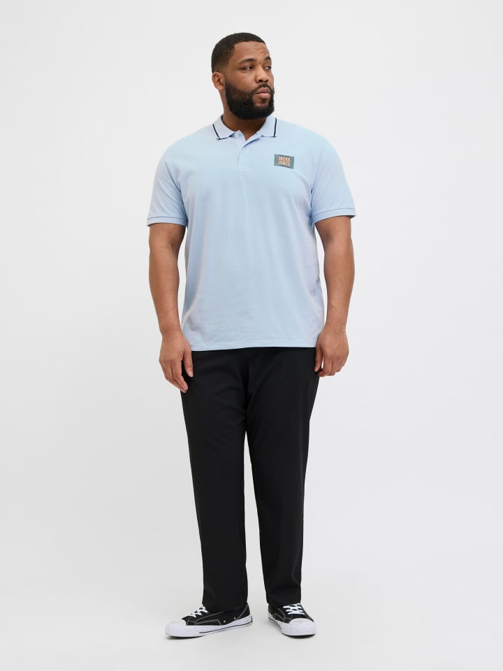 JACK & JONES PLUS Poloshirt in Chambray Blue günstig kaufen