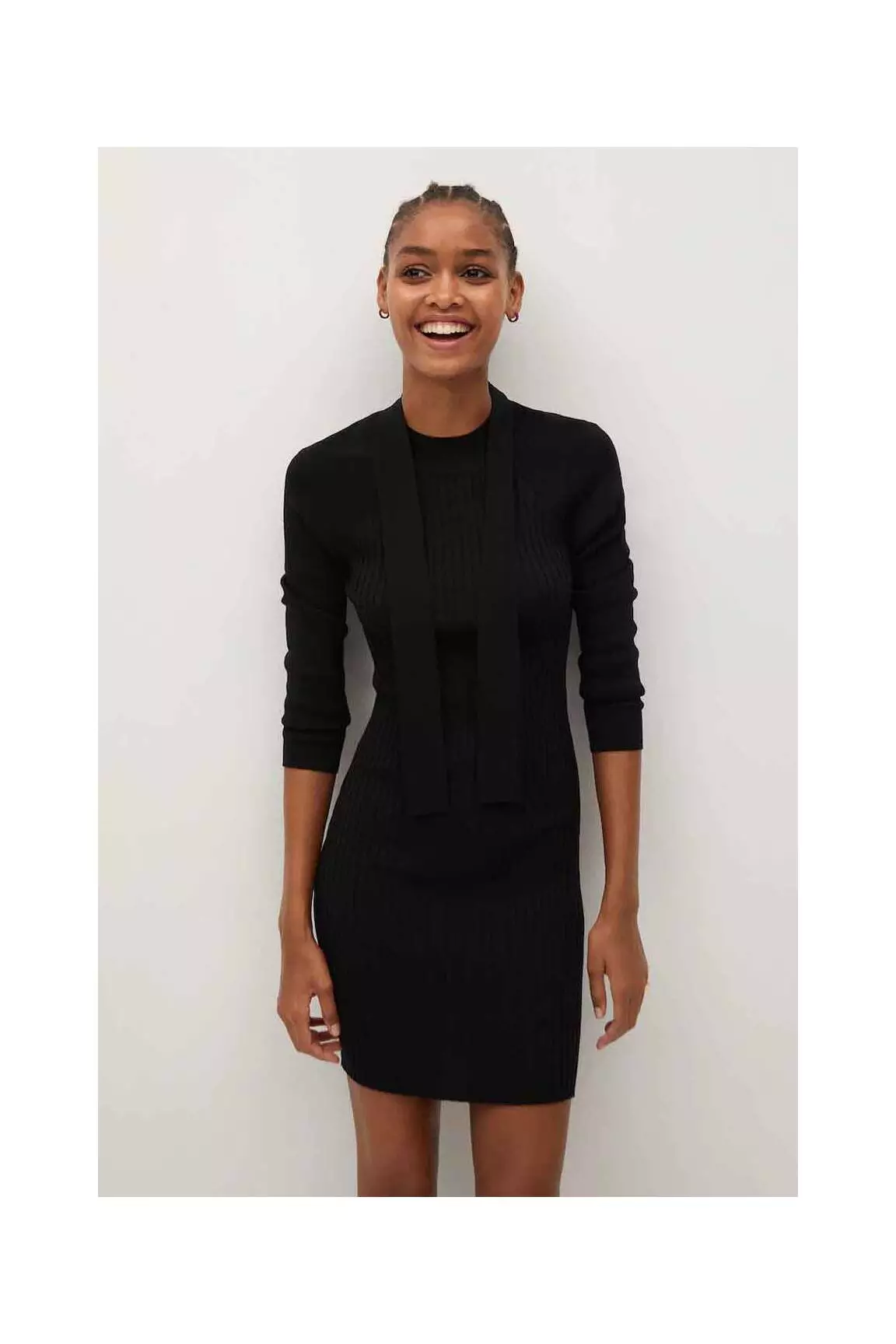 Mango Robes Mi Longues Femme couleur noir