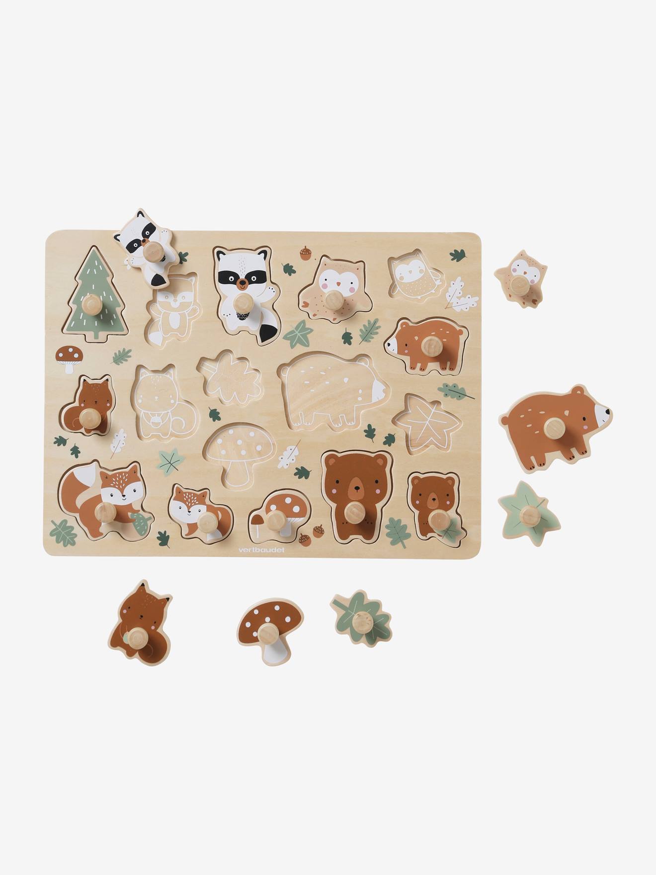 Puzzle boutons GREEN FOREST en bois FSC® multicolore