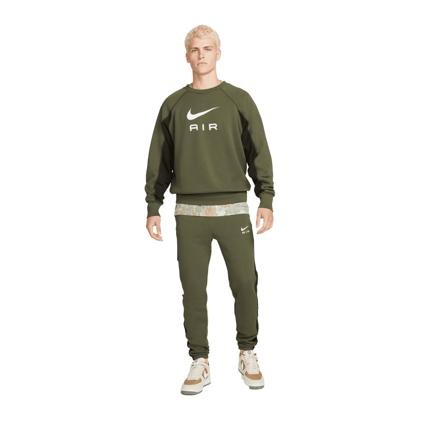 Nike Air FT Crew Sweatshirt Grün Weiss F222