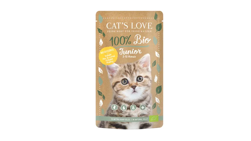 CAT'S LOVE  Katzennassfutter Junior Bio Geflügel 100 g