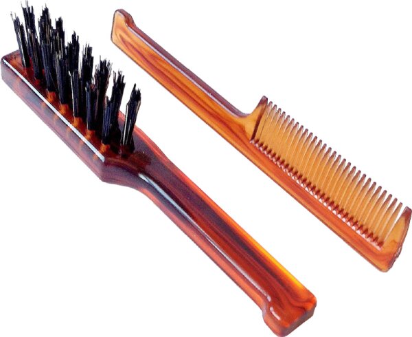 Mondial Antica Barberia Bürste + Kamm Set für den Bart Bartpflegeset