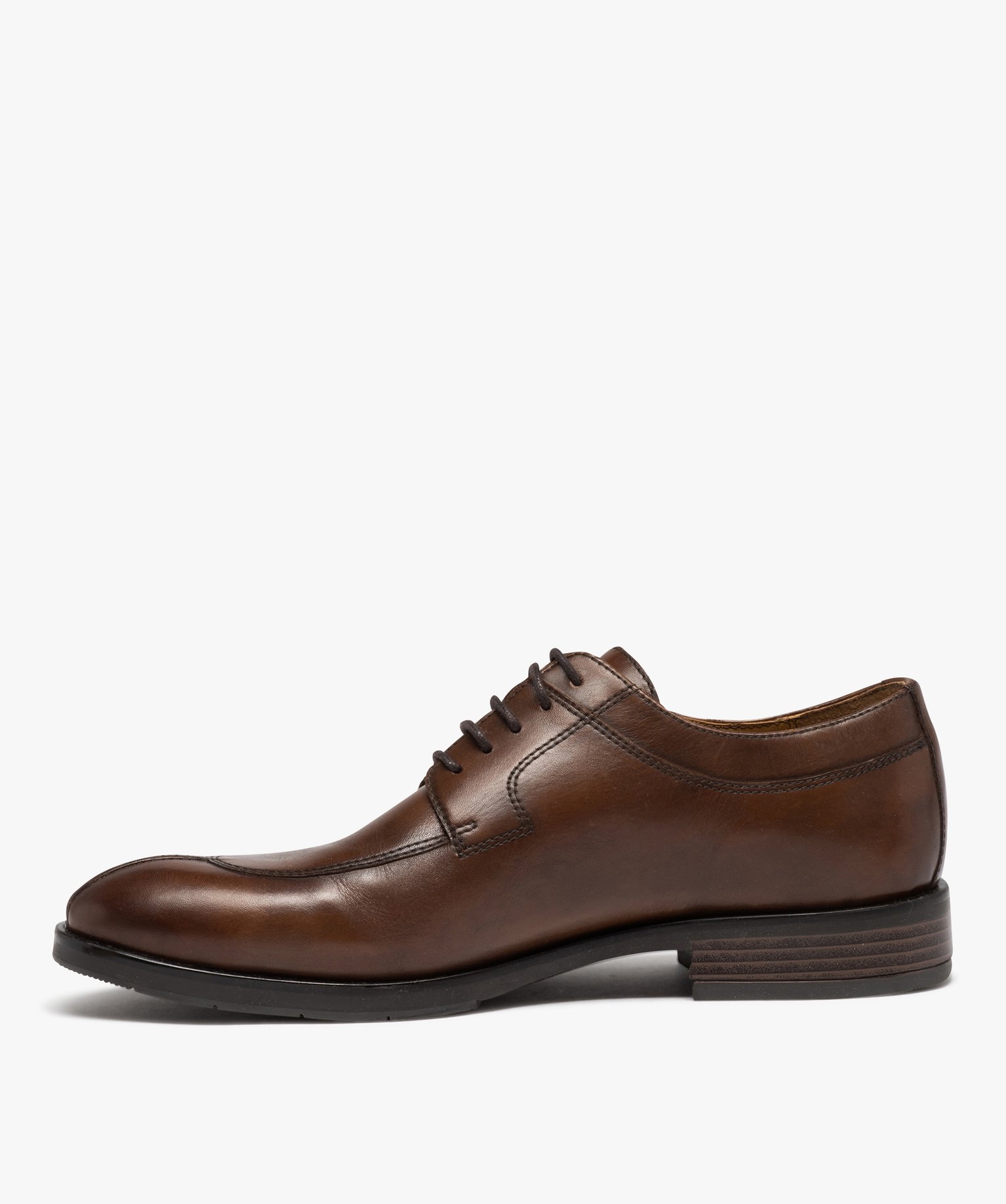 Derbies homme dessus en cuir uni à lacets cirés - Taneo marron | GEMO