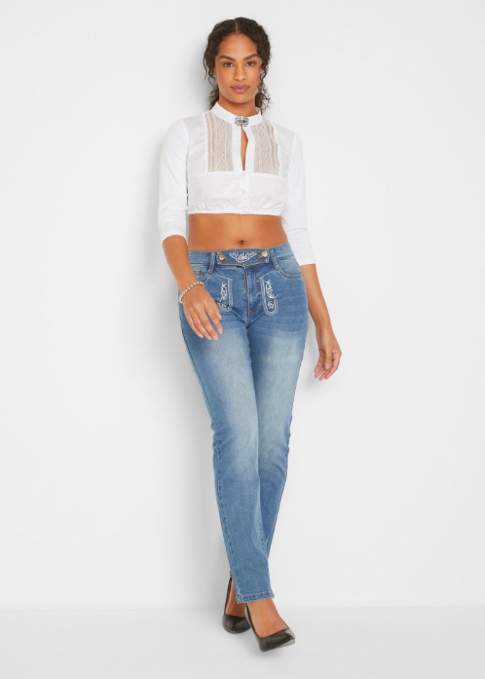 Dirndlbluse mit Spitze