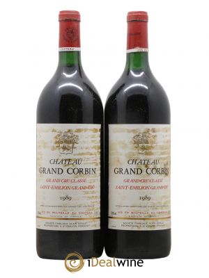 Château Grand Corbin Grand Cru Classé  1989 - Lot de 2 Magnums