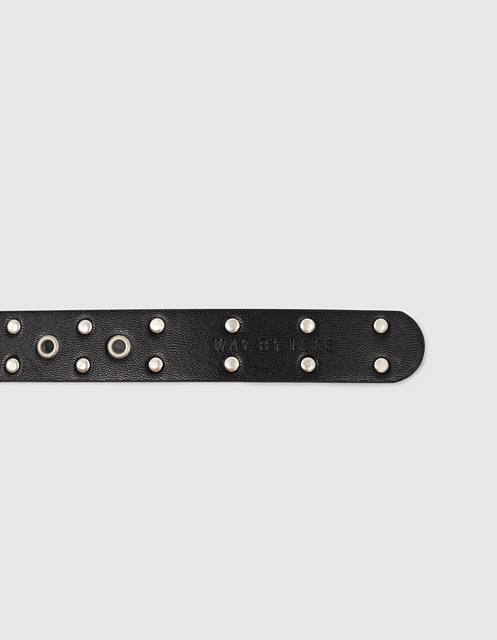 Ceinture noire à clous et rivets fille