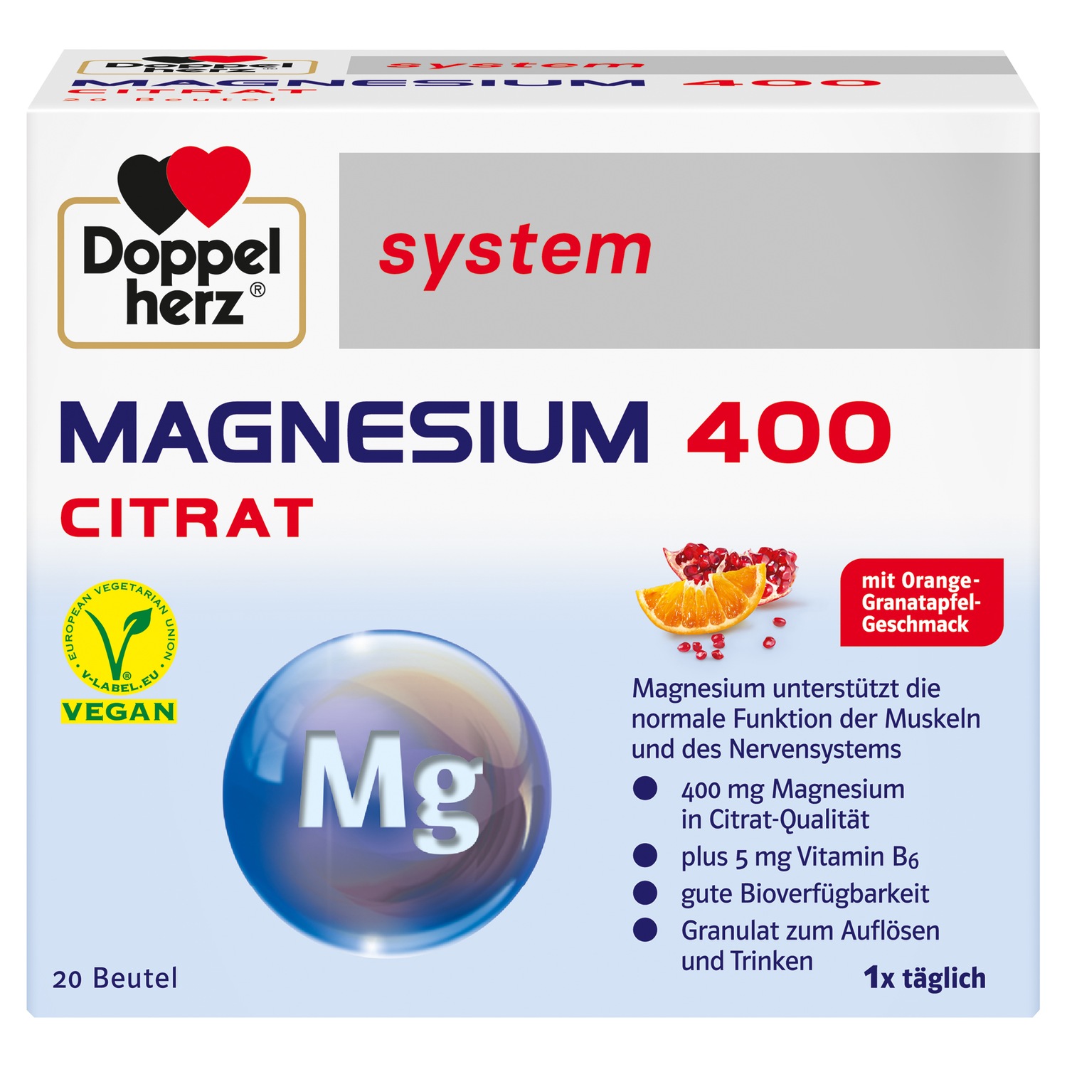 Magnesium 400 Citrat system Granulat