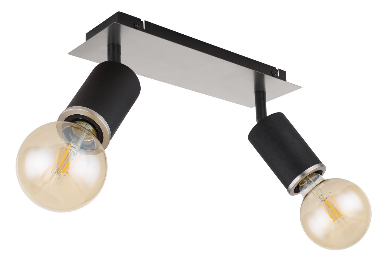 Globo Lighting - JOSEBA - Strahler Metall schwarz matt, 2x E27