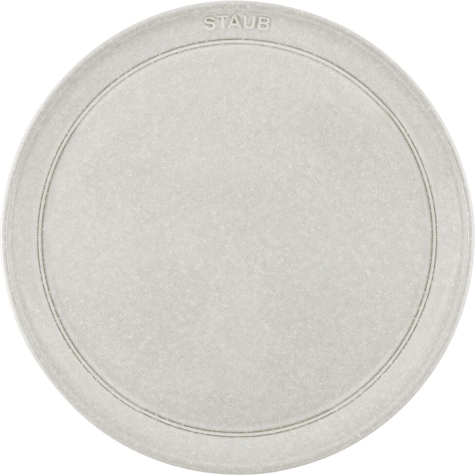 Teller flach 26 cm, Keramik, Weisser Trüffel