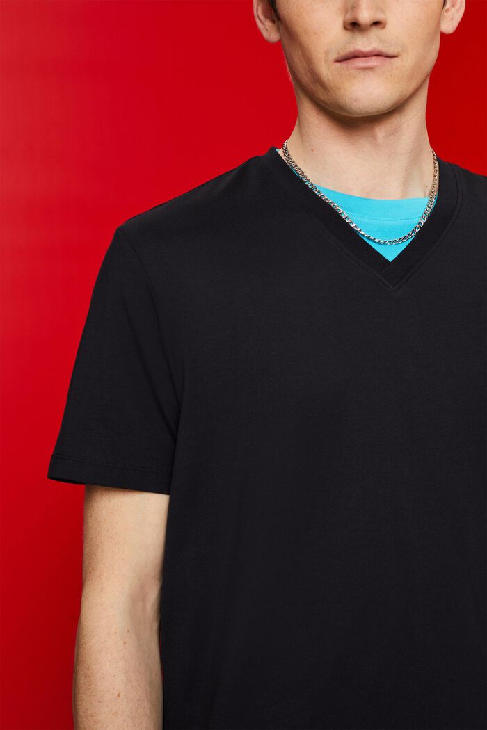 T-Shirt mit V-Ausschnitt aus Pima-Baumwolle
