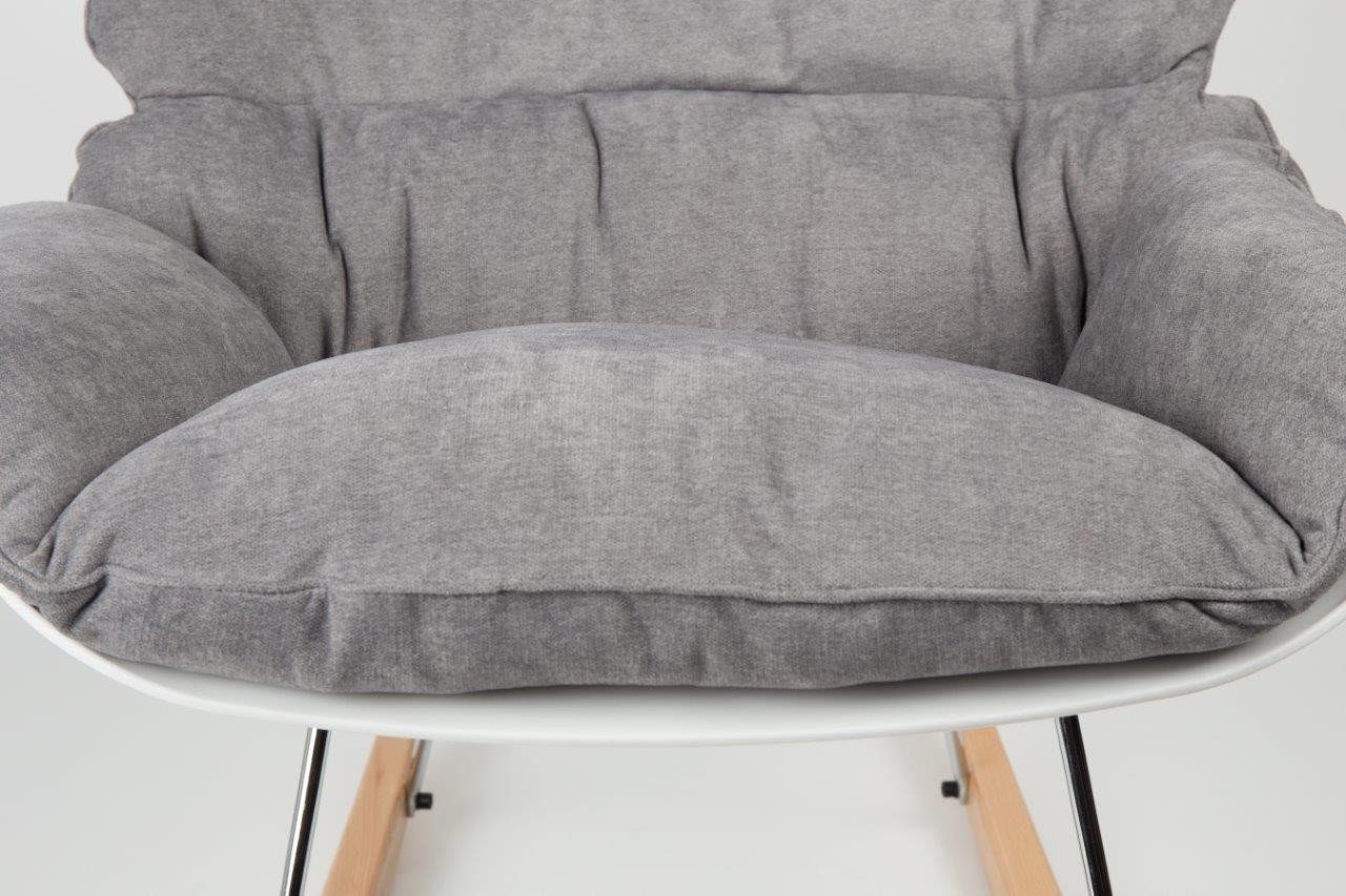 Trendmöbel24 Schaukelstuhl Design Schaukelstuhl ROCKY weiß mit Polsterung