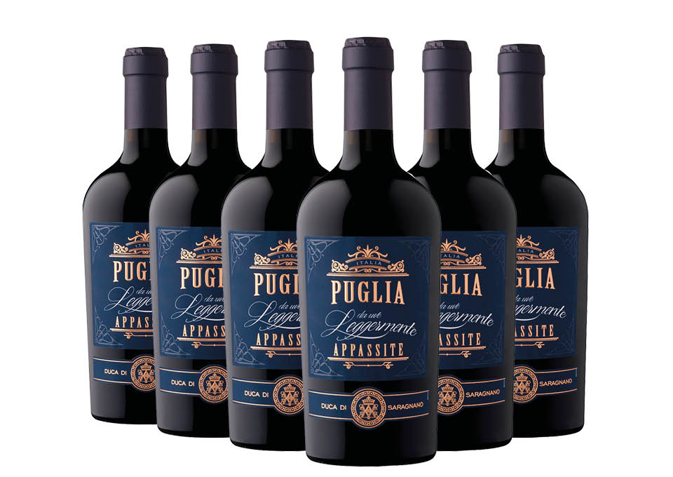Puglia IGT Rosso da Uve Leggermente Appassite 2022 Duca di Saragnano 6 bouteilles de 0,75 ℓ