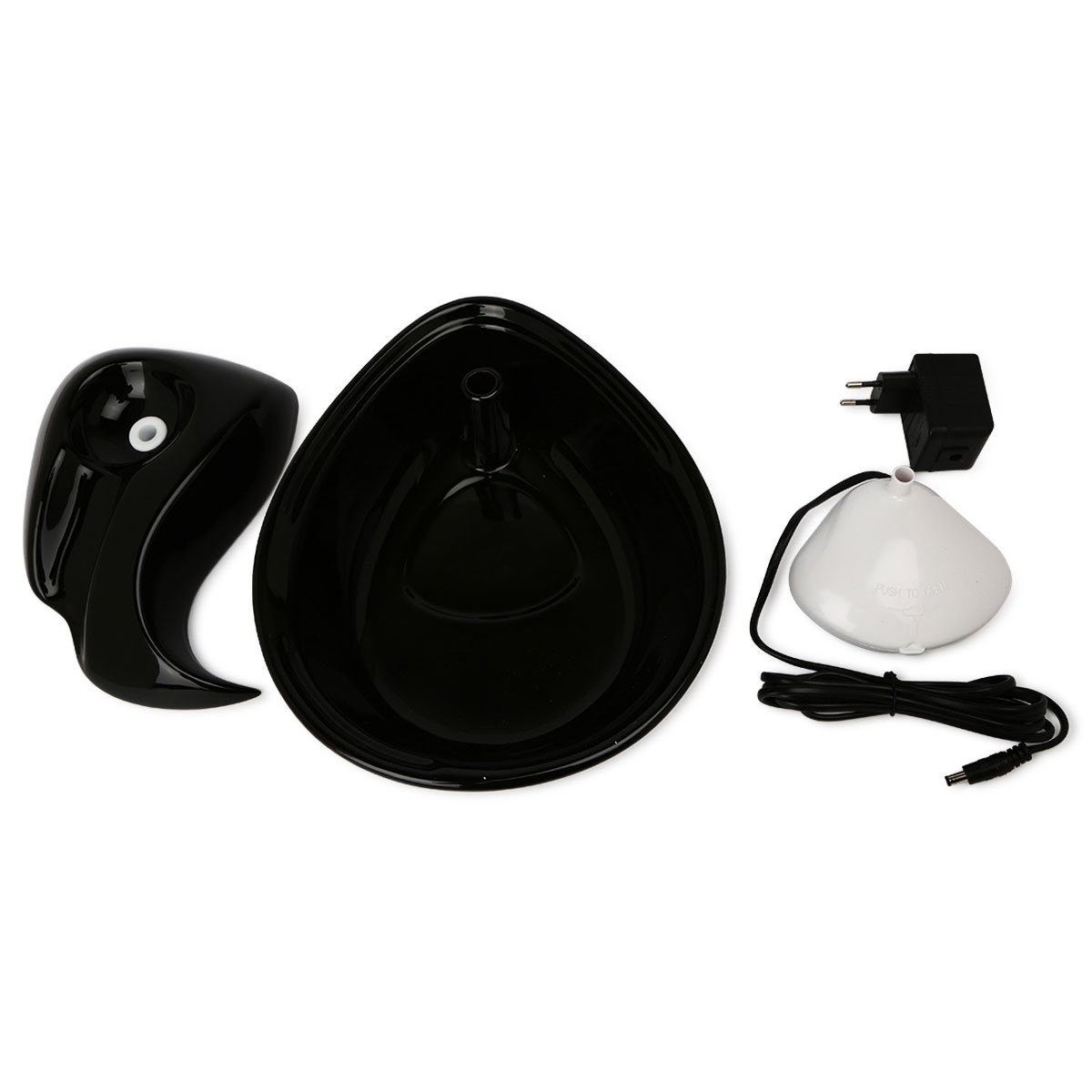 Pioneer Pet Keramik Trinkbrunnen Rain Drop Style 1,8 l schwarz