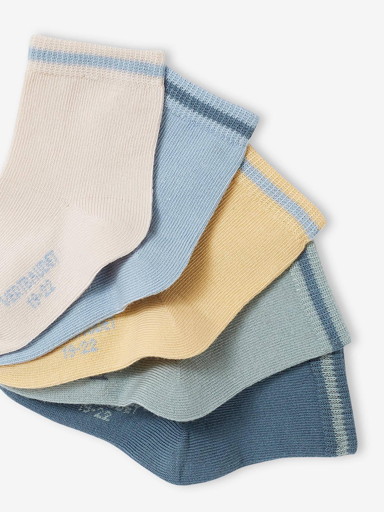 Vertbaudet 5er-Pack Jungen Baby Socken BASICS Oeko-Tex - graublau