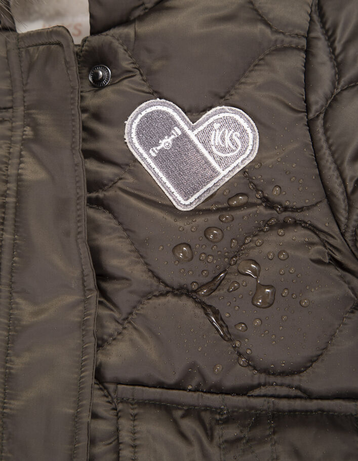 Parka kaki matelassée fourrée à capuche bébé fille