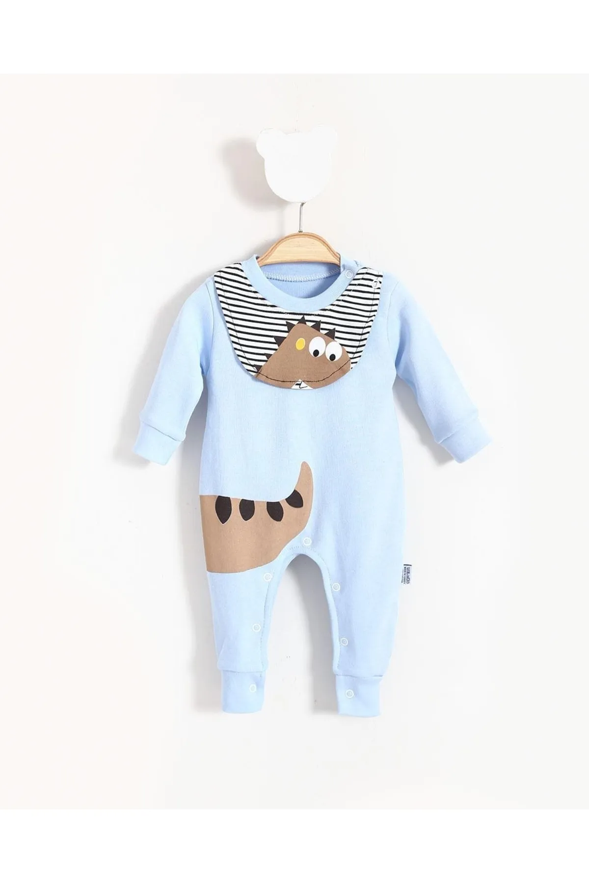 Bubito  Baby-Strampler mit Dinosaurier-Motiv und Lätzchen-Detail
