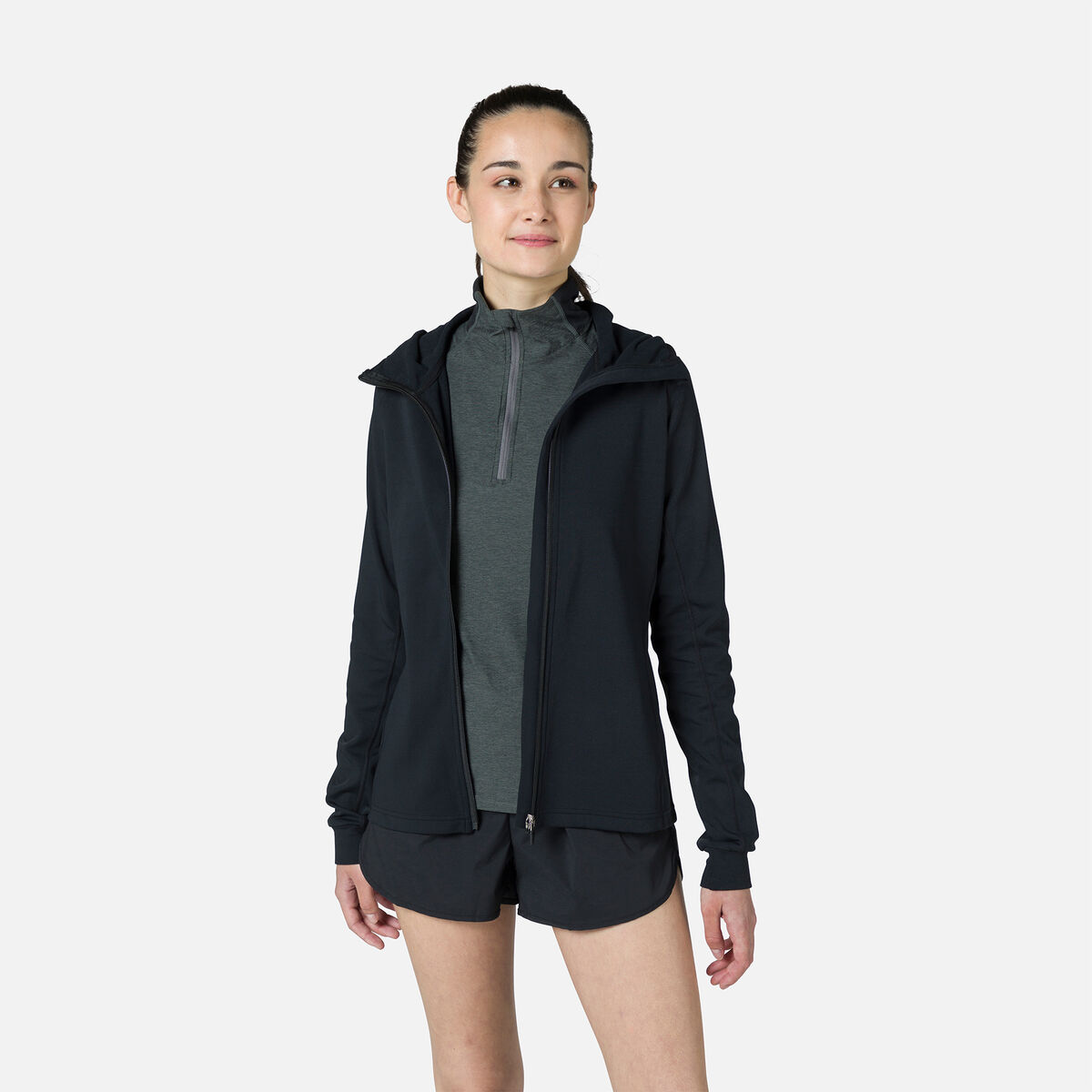 Dünnes Damen-Midlayer mit durchgehendem Reißverschluss